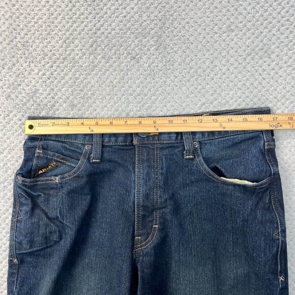Ariat Rebar M5 Mens Jeans 34x32 Dark Wash Straight Leg Work Denim Stretch Blue - Picture 8 of 13